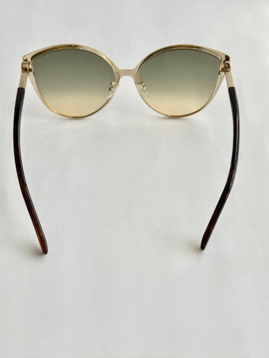 Fendi Cat Eye Sunglasses Gold Frame Gradient Lenses FF Logo w/ Case main image 4